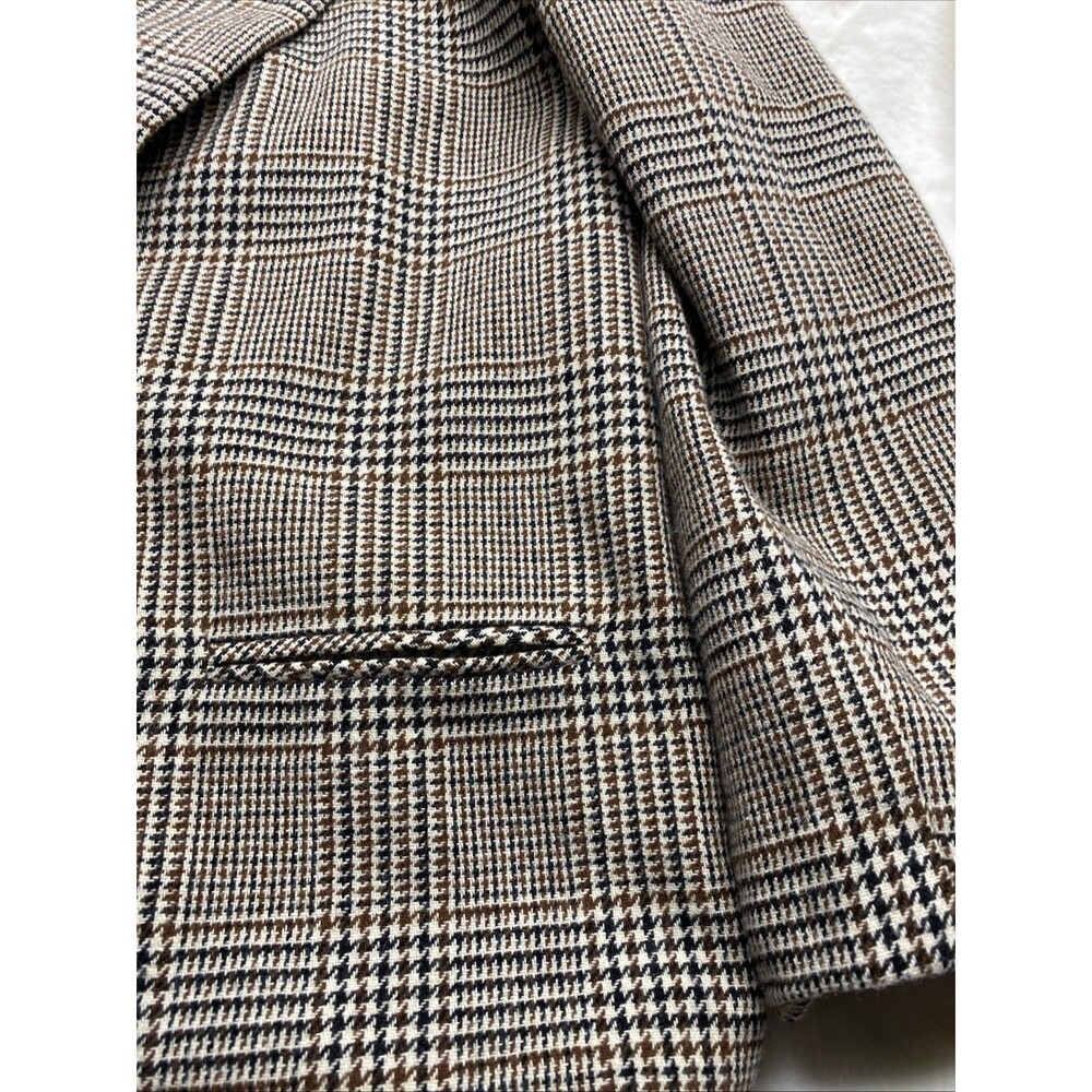 VTG Sellecca Plaid Blazer Jacket Women’s 14 Brown Velvet Collar Dark Academia - Picture 4 of 8